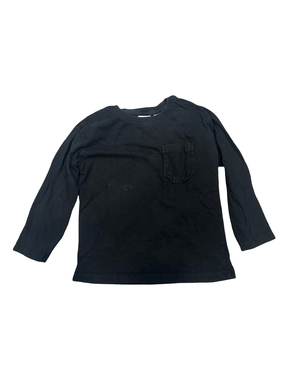 GUC Zara Toddler Boy Size 2/3 Black Long-Sleeve Pocket Tee